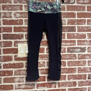 Lululemon Var City Crop Leggings Navy Iridescent Waist Size 4 EUC